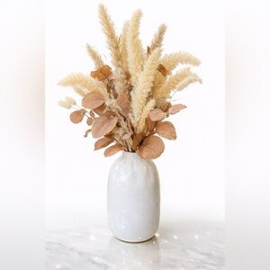 White Ceramic Vase Modern Boho Decor